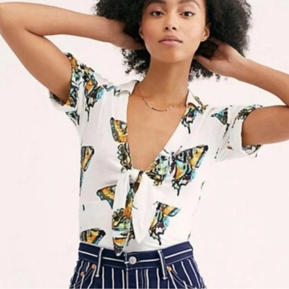 Free People “Ready Set Sail” Butterfly Crop Top